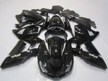 2006-2011 Kawasaki ZX14R Motorcycle Fairings - Glossy Black White Ninja Canada for Sale