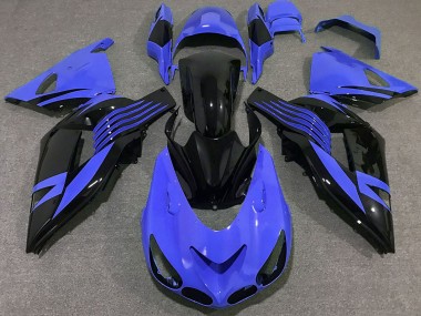 2006-2011 Kawasaki ZX14R Motorcycle Fairings - Blue Glossy Black Canada for Sale