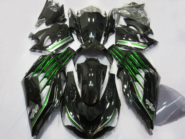 2012-2024 Kawasaki ZX14R Motorcycle Fairings - Glossy Black Green Canada for Sale