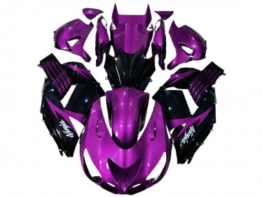 2006-2011 Kawasaki ZX14R Motorcycle Fairings - Purple Glossy Black White Ninja Canada for Sale