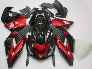 2006-2011 Kawasaki ZX14R Motorcycle Fairings - Red Glossy Black Stripe Canada for Sale