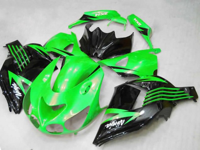 2012-2024 Kawasaki ZX14R Motorcycle Fairings - Green Glossy Black White Ninja Canada for Sale