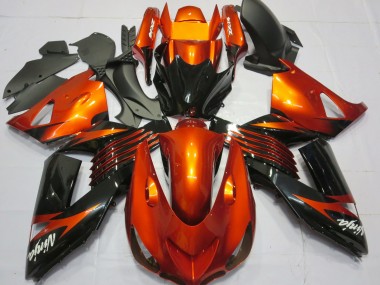 2006-2011 Kawasaki ZX14R Motorcycle Fairings - Orange Glossy Black Canada for Sale