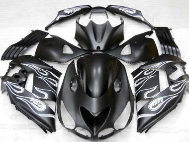 2006-2011 Kawasaki ZX14R Motorcycle Fairings - Matte Black Silver Flame Canada for Sale