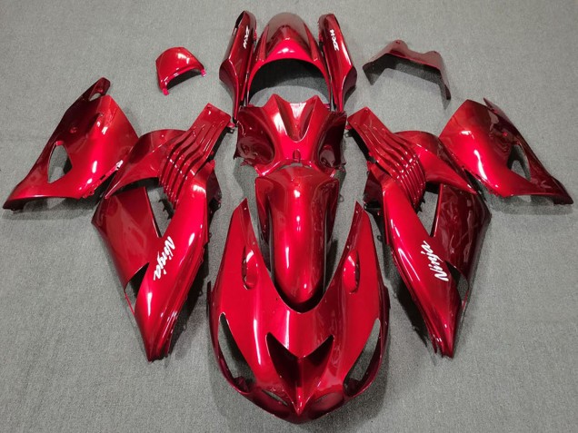 2006-2011 Kawasaki ZX14R Motorcycle Fairings - Red White Ninja Canada for Sale