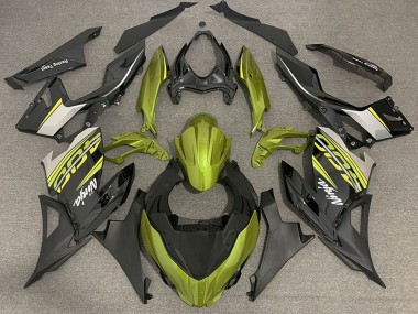 2018-2024 Kawasaki Ninja 400 Motorcycle Fairings - Liquid Yellow Glossy Black Matte Black OEM Style Canada for Sale