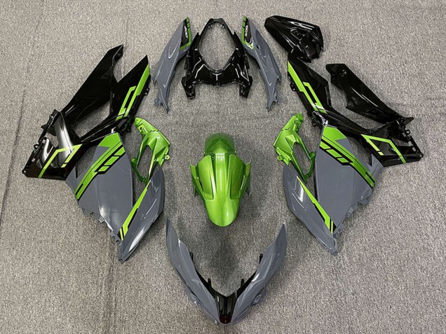 2018-2024 Kawasaki Ninja 400 Motorcycle Fairings - Green Nardo Grey Glossy Black Canada for Sale