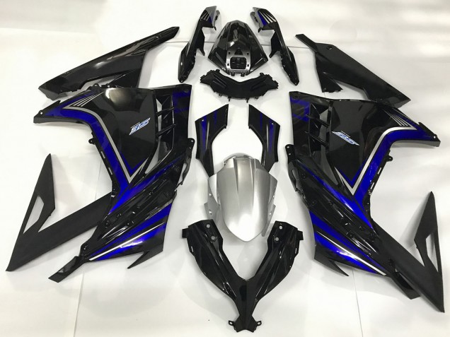 2013-2024 Kawasaki Ninja 300 Motorcycle Fairings - Glossy Black Blue Canada for Sale