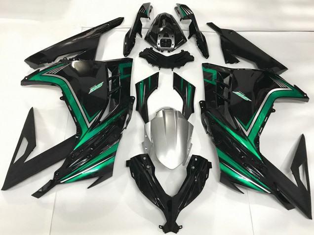 2013-2024 Kawasaki Ninja 300 Motorcycle Fairings - Glossy Black Emerald Green Canada for Sale