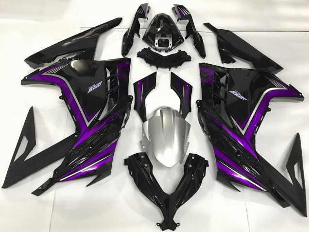 2013-2024 Kawasaki Ninja 300 Motorcycle Fairings - Glossy Black Purple Canada for Sale
