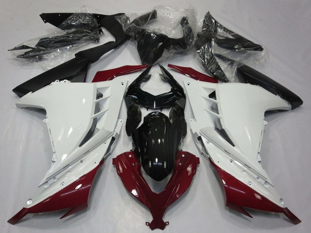 2013-2024 Kawasaki Ninja 300 Motorcycle Fairings - White Maroon Red Black Canada for Sale