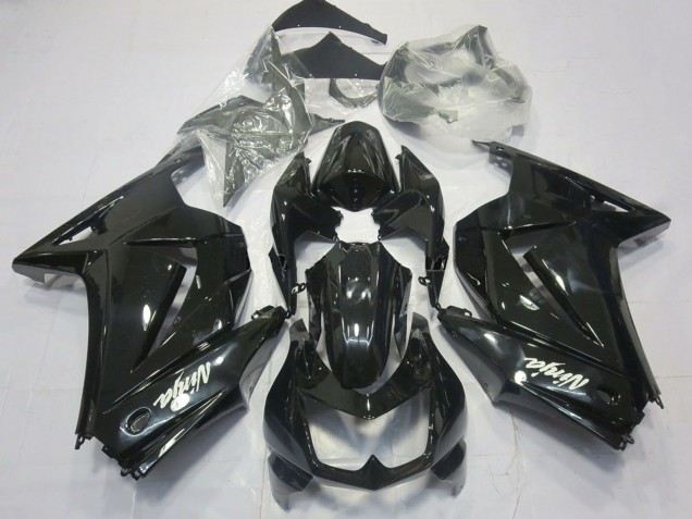 2008-2012 Kawasaki Ninja 250 Motorcycle Fairings - Glossy Black White Ninja Canada for Sale