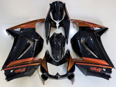 2008-2012 Kawasaki Ninja 250 Motorcycle Fairings - Glossy Black Orange Canada for Sale