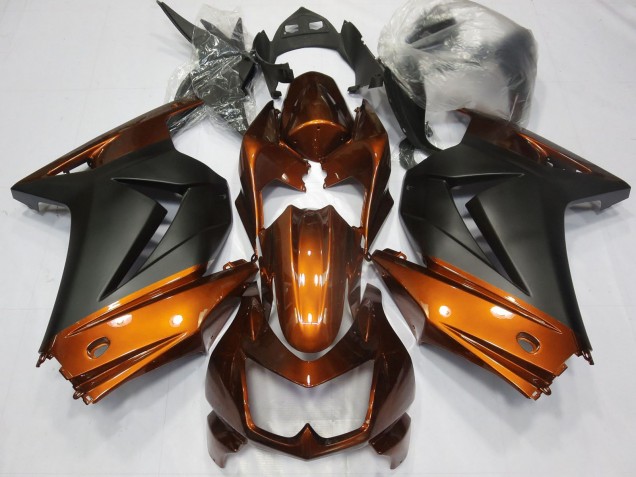 2008-2012 Kawasaki Ninja 250 Motorcycle Fairings - Orange Matte Black Canada for Sale