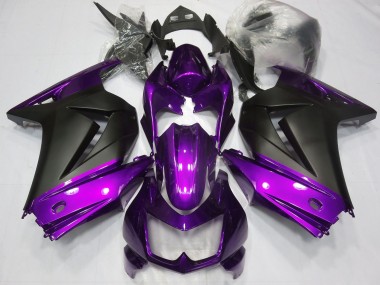 2008-2012 Kawasaki Ninja 250 Motorcycle Fairings - Purple Matte Black Canada for Sale