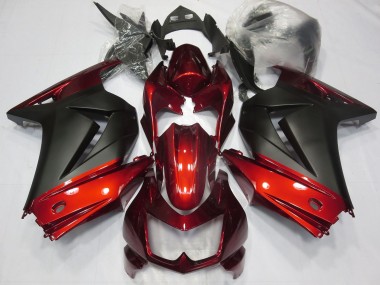 2008-2012 Kawasaki Ninja 250 Motorcycle Fairings - Red Matte Black Canada for Sale