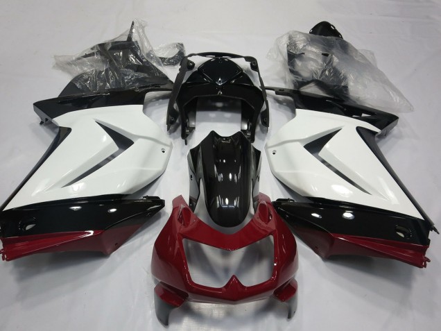 2008-2012 Kawasaki Ninja 250 Motorcycle Fairings - White Red Glossy Black Canada for Sale