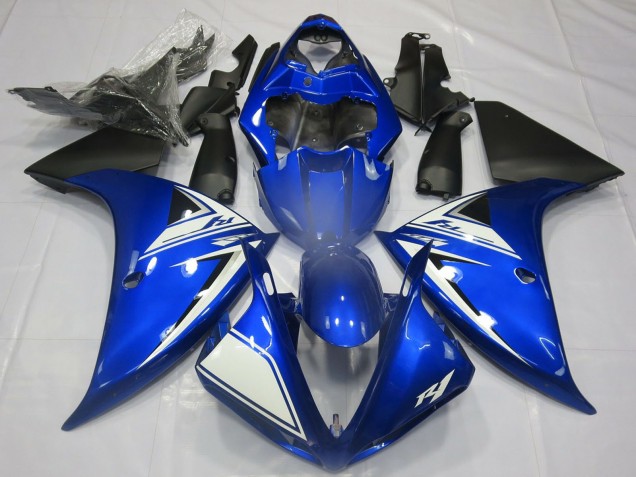 2012-2014 Yamaha R1 Motorcycle Fairings - Blue White Matte Black Canada for Sale