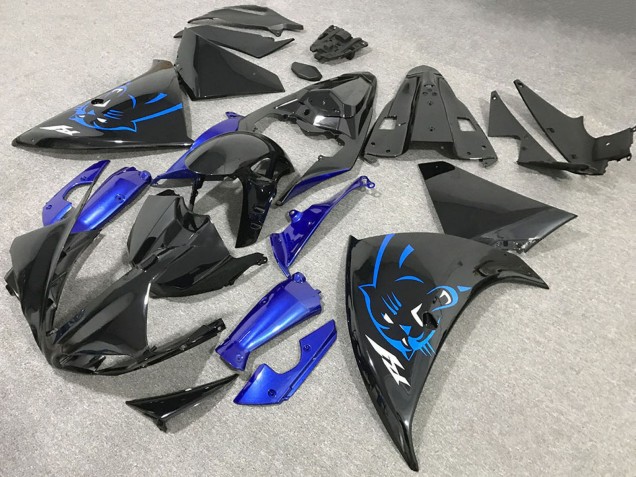 2009-2011 Yamaha R1 Motorcycle Fairings - Glossy Black Blue Panther Canada for Sale