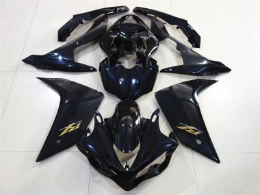 2007-2008 Yamaha R1 Motorcycle Fairings - Glossy Black Dark Blue Gold Decal Canada for Sale