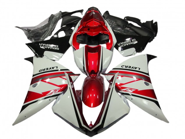2012-2014 Yamaha R1 Motorcycle Fairings - White Red Black Layerd Semakin Didepan Canada for Sale