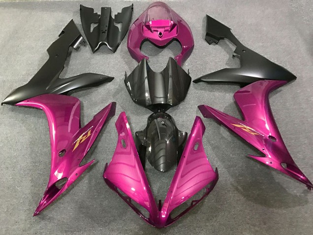 2004-2006 Yamaha R1 Motorcycle Fairings - Hot Pink Carbon Fiber Style Canada for Sale