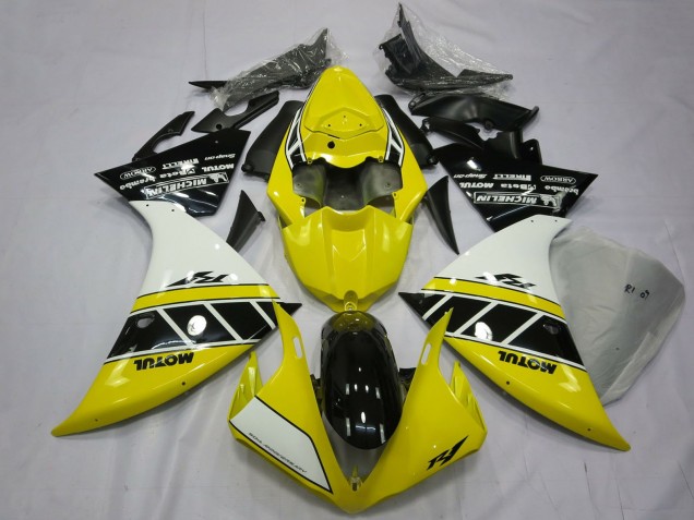 2012-2014 Yamaha R1 Motorcycle Fairings - White Yellow Glossy Black Canada for Sale