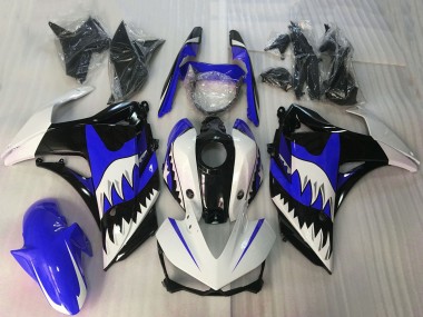 2015-2018 Yamaha R3 Motorcycle Fairings - White Blue Glossy Black Shark Canada for Sale