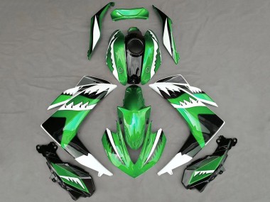 2015-2018 Yamaha R3 Motorcycle Fairings - Green White Black Shark Canada for Sale