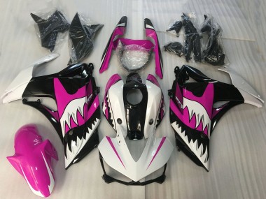 2015-2018 Yamaha R3 Motorcycle Fairings - White Pink Glossy Black Shark Canada for Sale