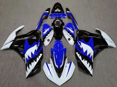 2015-2018 Yamaha R3 Motorcycle Fairings - White Blue Black Shark Canada for Sale