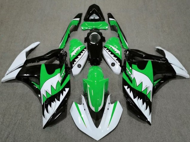 2015-2018 Yamaha R3 Motorcycle Fairings - White Green Black Shark Canada for Sale
