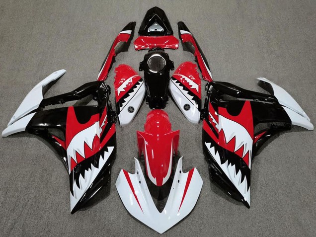 2015-2018 Yamaha R3 Motorcycle Fairings - White Red Black Shark Canada for Sale