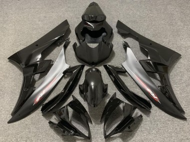 2006-2007 Yamaha R6 Motorcycle Fairings - Glossy Black Silver Canada for Sale