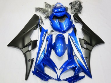2006-2007 Yamaha R6 Motorcycle Fairings - Blue White Matte Black Canada for Sale