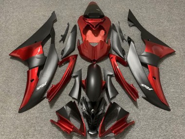 2008-2016 Yamaha R6 Motorcycle Fairings - Red Matte Black Canada for Sale