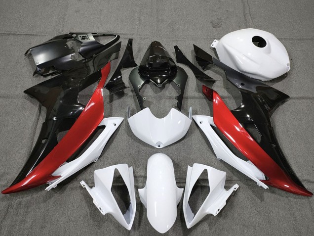 2008-2016 Yamaha R6 Motorcycle Fairings - White Red Glossy Black Canada for Sale