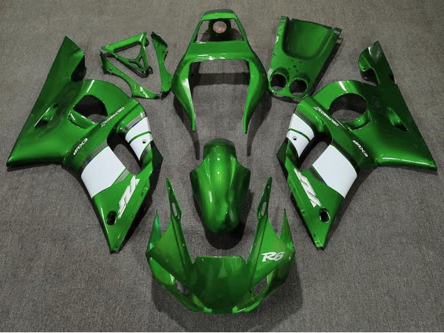 1998-2002 Yamaha R6 Motorcycle Fairing - Green White Canada for Sale