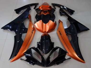 2008-2016 Yamaha R6 Motorcycle Fairings - Orange Glossy Black Canada for Sale