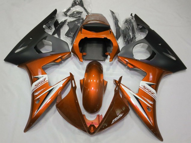 2003-2004 Yamaha R6 Motorcycle Fairings - Orange White Matte Black Canada for Sale