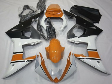 2003-2004 Yamaha R6 Motorcycle Fairings - White Orange Matte Black Canada for Sale