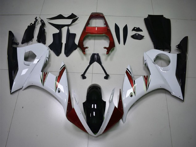 2003-2004 Yamaha R6 Motorcycle Fairings - White Red Glossy Black Canada for Sale