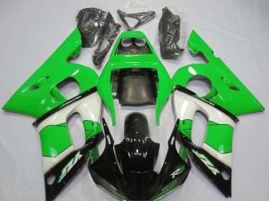 1998-2002 Yamaha R6 Motorcycle Fairing - Green White Glossy Black Canada for Sale