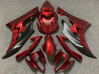 2006-2007 Yamaha R6 Motorcycle Fairings - Red Matte Black Canada for Sale