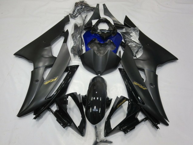 2008-2016 Yamaha R6 Motorcycle Fairings - Glossy Black Matte Black Blue Gold Decals Canada for Sale