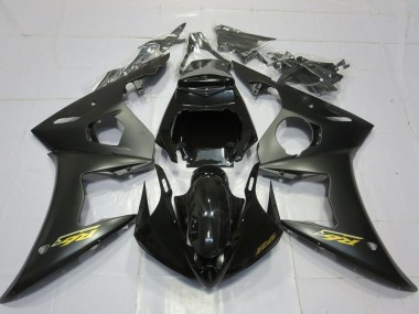 2003-2004 Yamaha R6 Motorcycle Fairings - Glossy Black Matte Black Gold Decals Canada for Sale