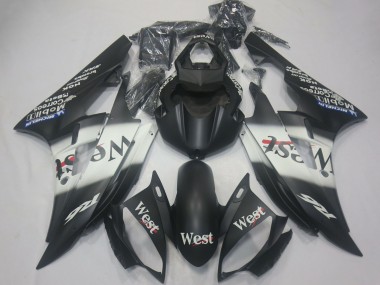 2006-2007 Yamaha R6 Motorcycle Fairings - Matte Black White West Michelin Canada for Sale