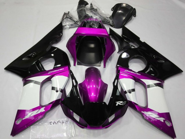 1998-2002 Yamaha R6 Motorcycle Fairings - Purple White Glossy Black Canada for Sale