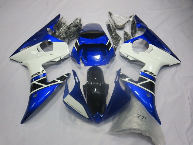2005 Yamaha R6 Motorcycle Fairings - Blue White Glossy Black Canada for Sale