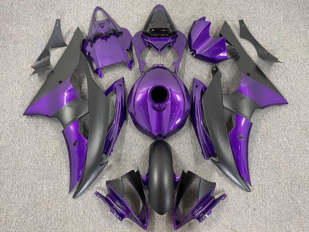 2008-2016 Yamaha R6 Motorcycle Fairings - Purple Matte Black Canada for Sale